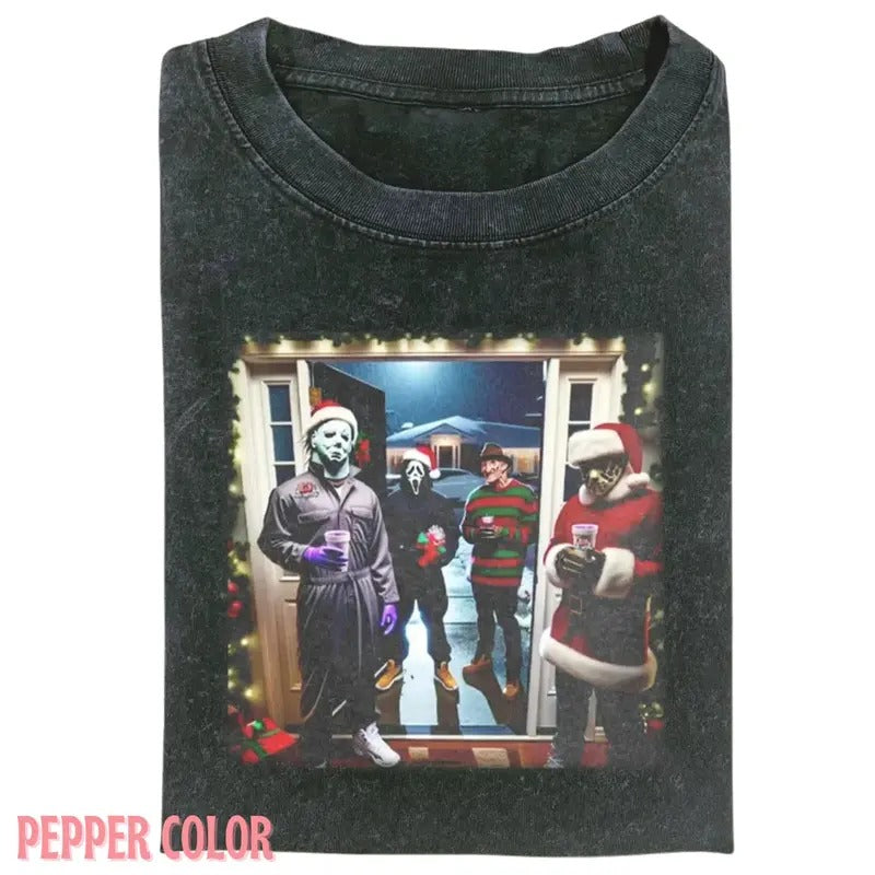 Vintage FUNNY CHRISTMAS HORROR MOVIES T-SHIRT, Funny graphic 90' Graphic tee Womenswear Top Hoodie Sweatshirt