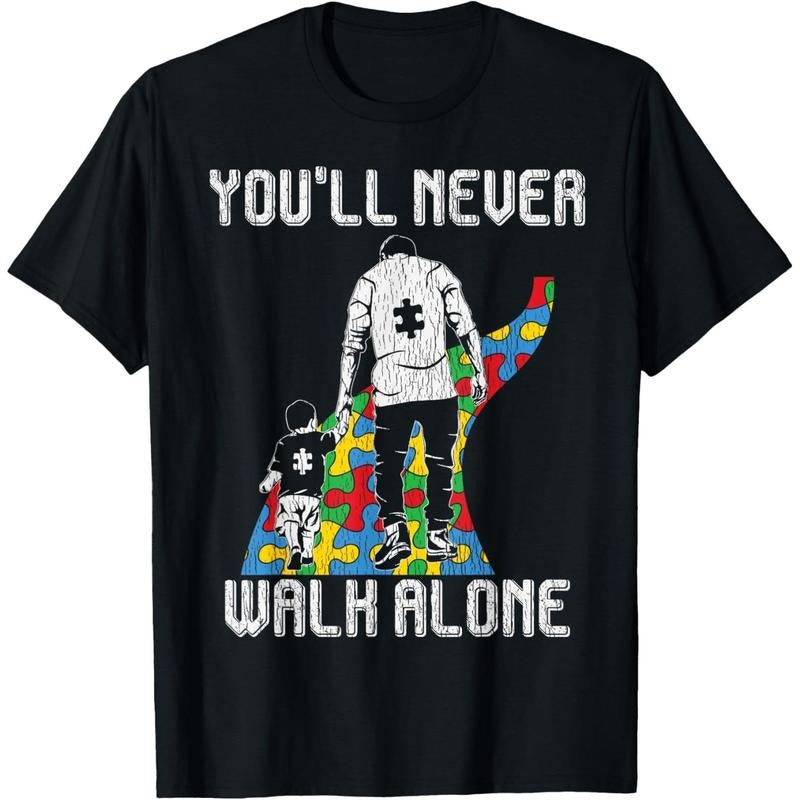Vintage Father Son Family Autistic men Autism Awareness Dad T-Shirt Hoodie Sweatshirt | PrintMintTees.com