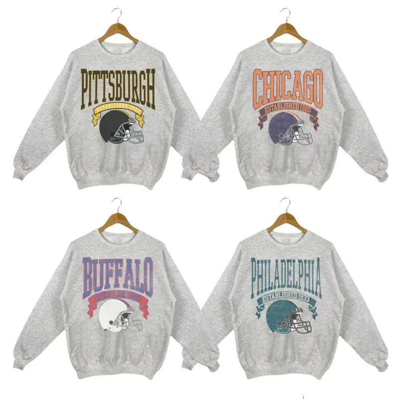 Vintage Football Sweatshirt, Hometown Pullover, City Football Retro Sweatshirt, Football Retro Sweatshirt, Football...