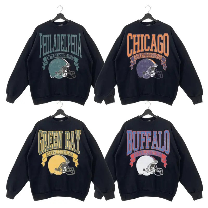 Vintage Football Sweatshirt, Hometown Pullover, City Football Retro Sweatshirt, Football Retro Sweatshirt, Football...