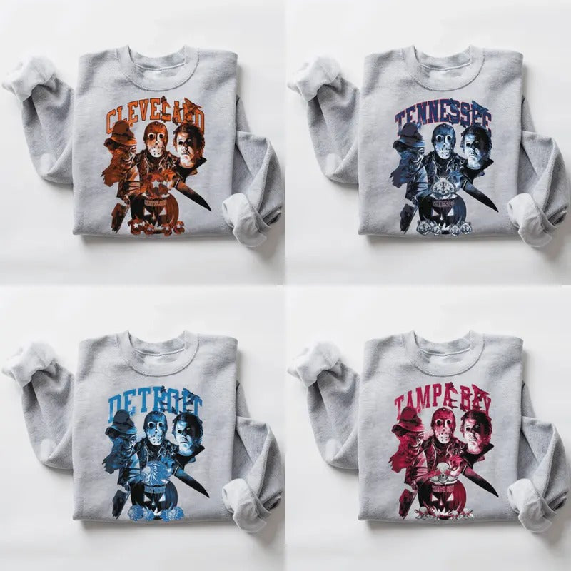 Vintage Football Sweatshirt, Soccer Halloween Sweatshirt, Halloween Sweatshirt, Football Fan Gift, Vintage Graphic Tees...