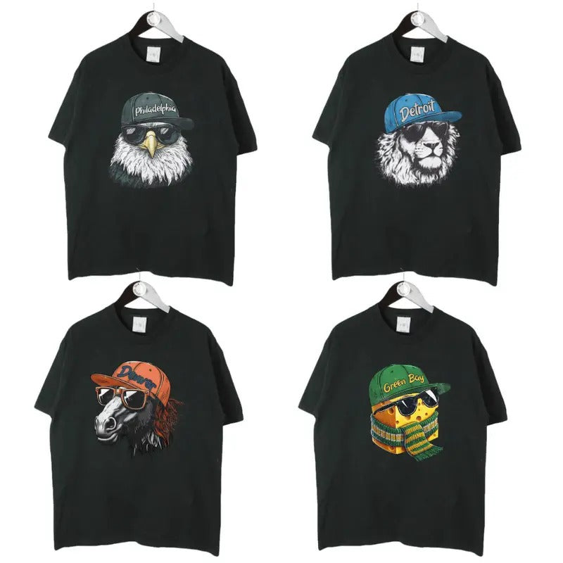 Vintage Football Team T-Shirts, Retro Mascot Graphic Tee, Sports Fan Crewneck, Unisex Graphic Shirt Hoodie Sweatshirt