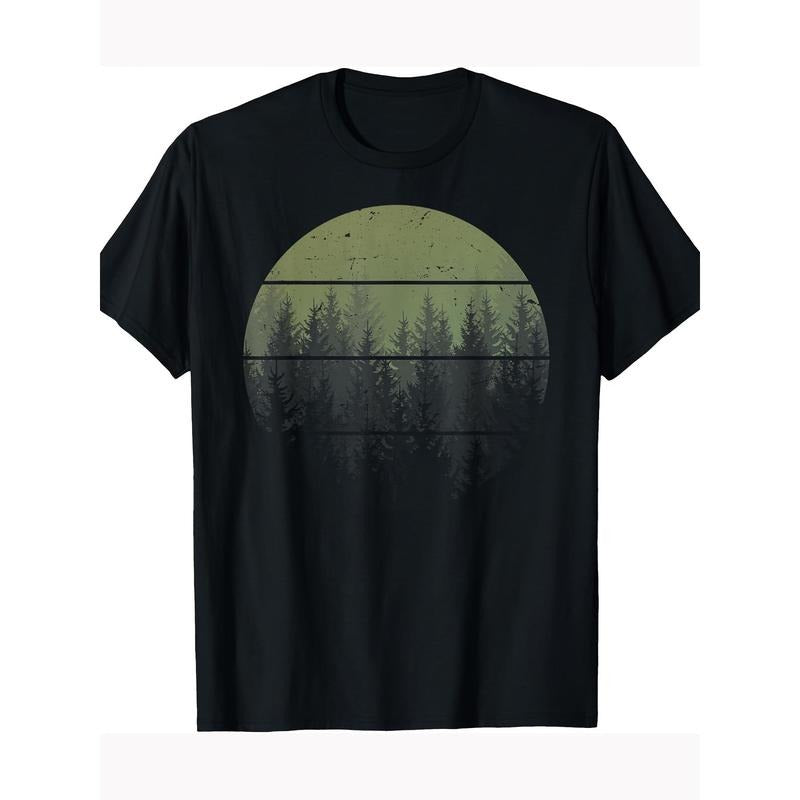 Vintage Forest Trees Outdoor Nature Women Men Vintage Graphic T-shirt 100% cotton T-shirt Made in USA Hoodie Sweatshirt