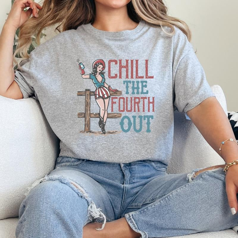 Vintage Funny 4th of July Shirts, Chill the 4th Out Shirt, Independence Day, July 4th Group Matching Shirts Hoodie Sweatshirt