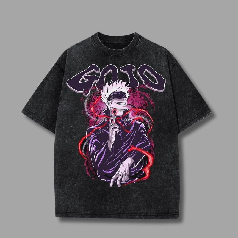 Vintage Gojo Heavy Washed Shirt, Anime Tee, JJK Shirt, Birthday Gift Cotton Menswear Hoodie Sweatshirt | PrintMintTees.com