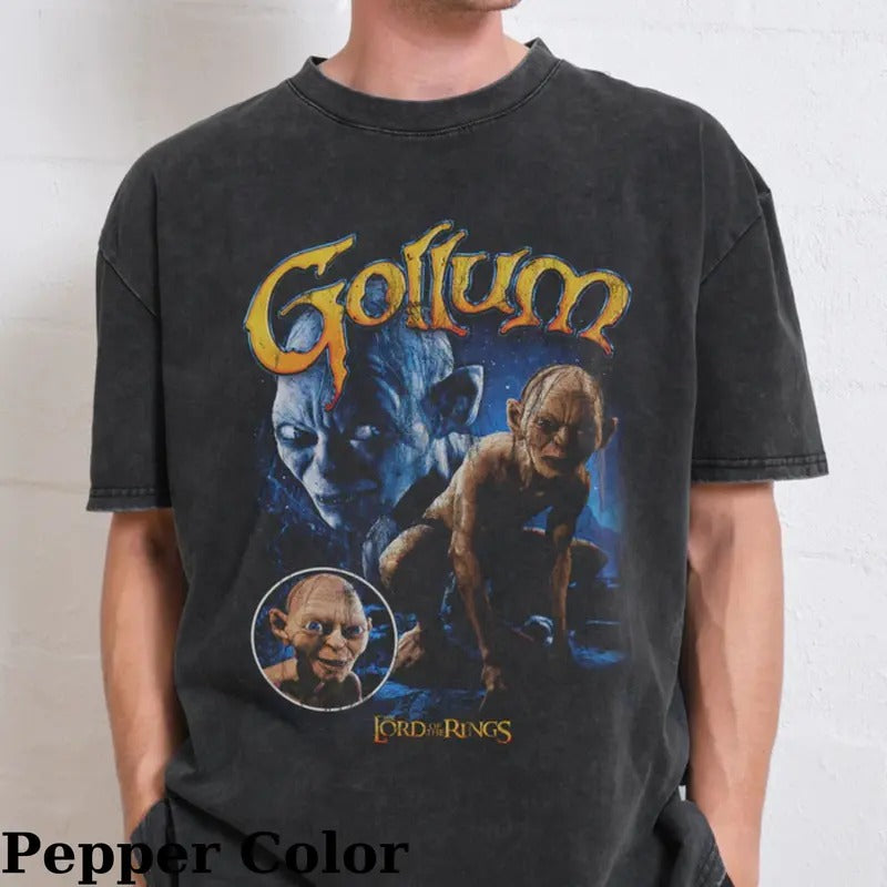 Vintage Gollum Graphic Tee - The Lord of The Rings Movie Shirt - Middle Earth - J.R.R. Tolkien - The Hobbit - River Folk
