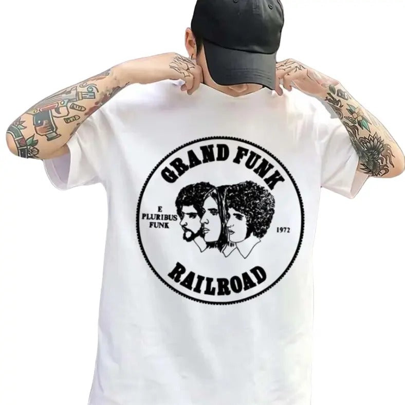 Vintage Grand Funk Railroad Band 1972 Cotton White Shirt T-Shirts, Hoodie, Sweatshirt