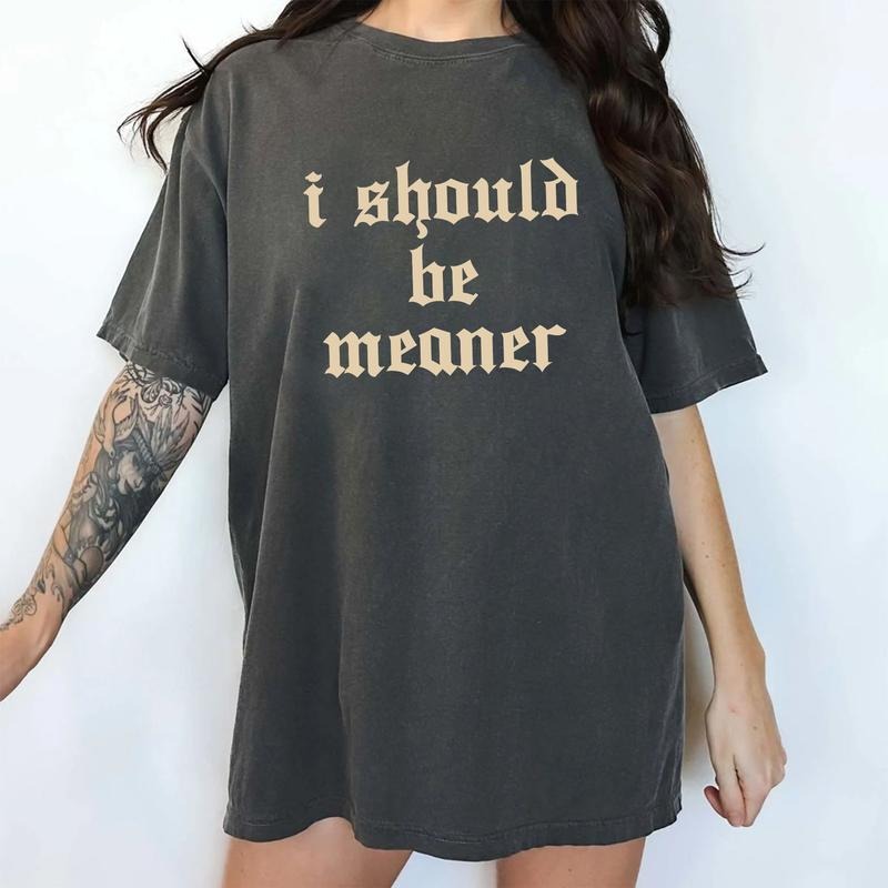Vintage I Should Be Meaner Comfort Colors Shirt Funny Sarcastic Retro Meme Sarcasm Funny Her Shirt Hoodie Sweatshirt