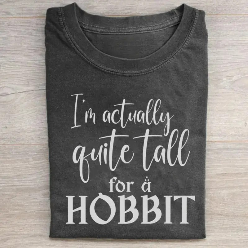 Vintage I'm Actually Quite Tall for a Hobbit Graphic Tee Ver 1 - The Lord of The Rings Movie Shirt - The Hobbits - JRR...
