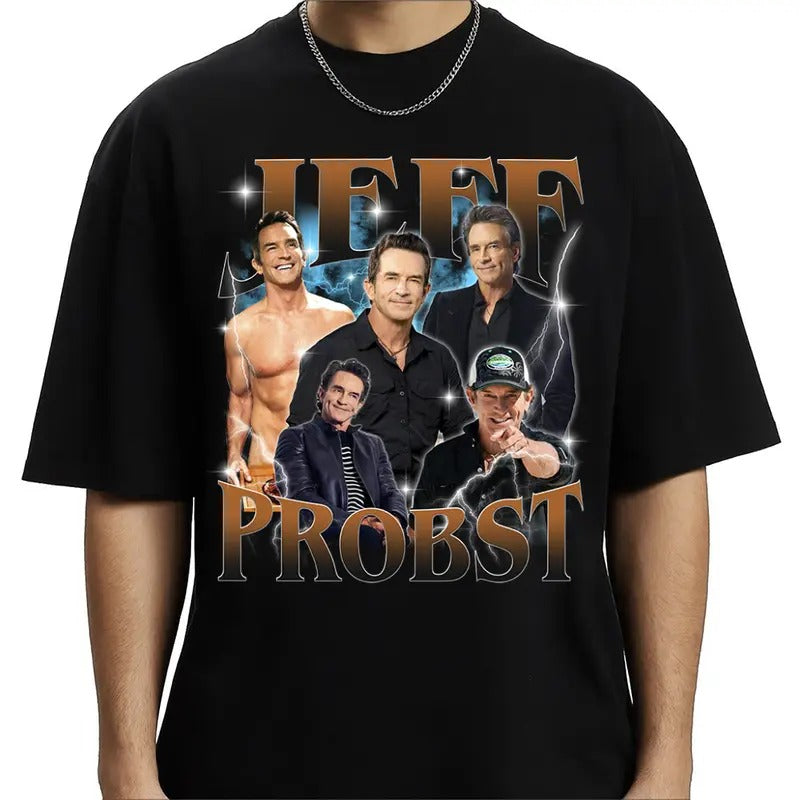 Vintage Jeff Probst Movie TV Unisex T-Shirt bootleg Hoodie Sweatshirt Tank top, Long Sleeve Cotton PA1504 Menswear Day