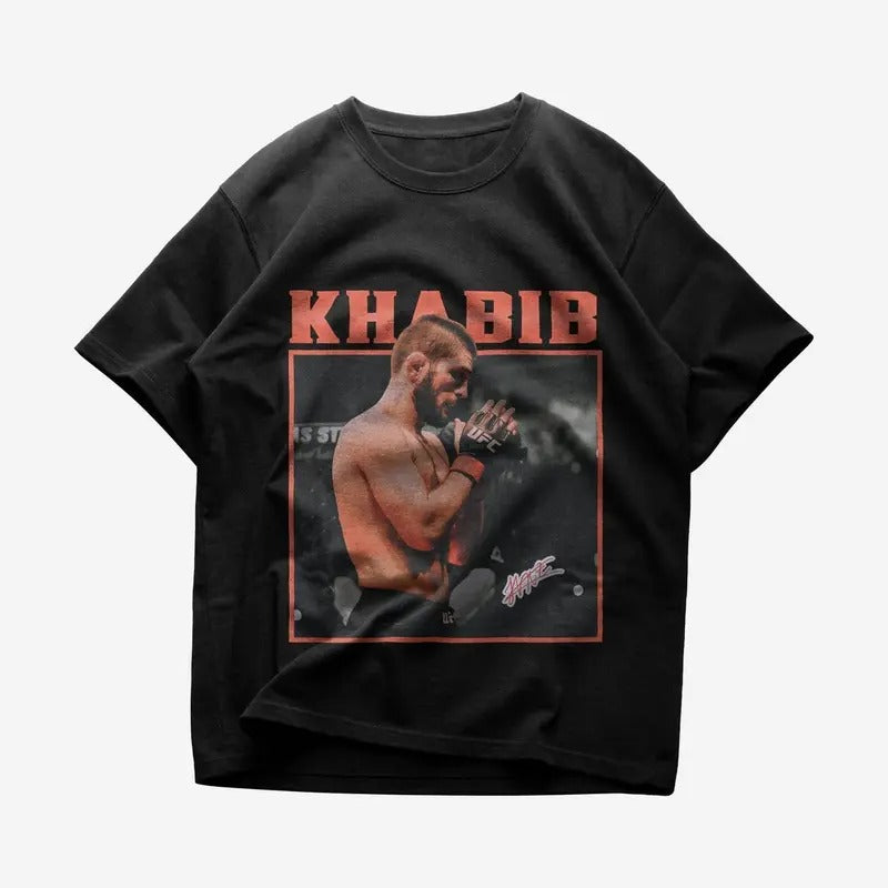 Vintage Khabib Nurmagomedov T-Shirt, Vintage 90s Graphic Tee, Unisex Cotton Long Sleeve Menswear Top style 02 Hoodie...