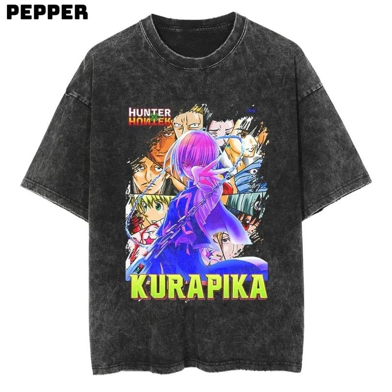 Vintage Kurapika Shirt HxH Shirt Kurapika Anime Shirt Menswear Top Underwear Streetwear Tropical Round Neck Shirt Hoodie Sweatshirt