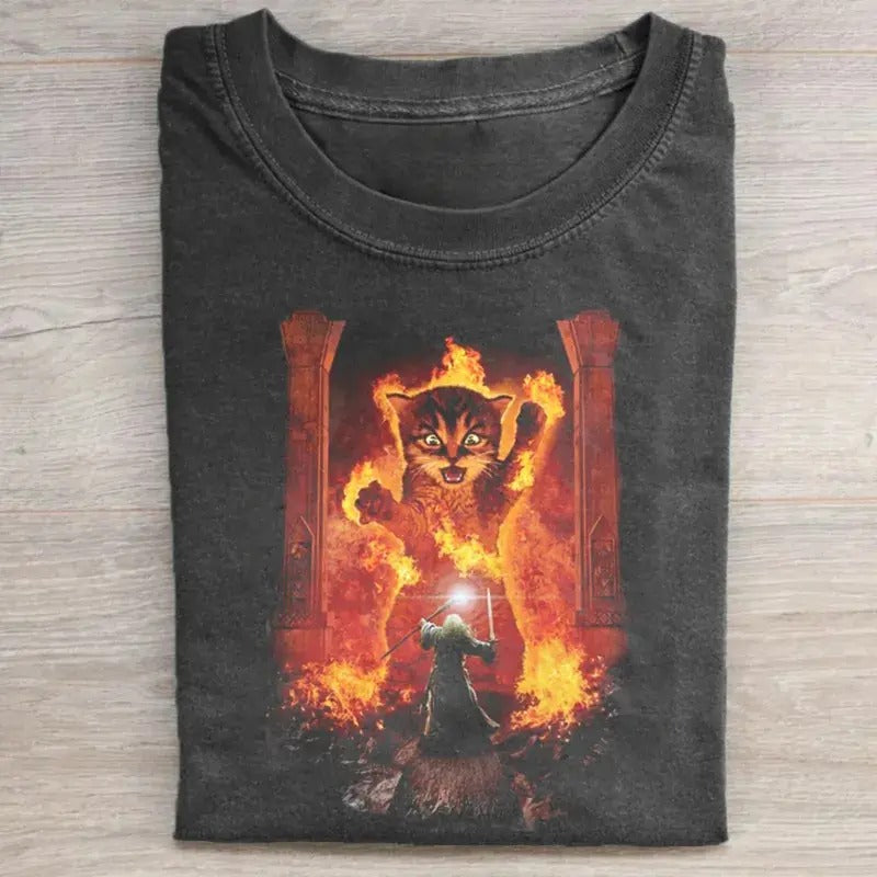 Vintage LOTR You Shall Not Pass Gandalf Graphic Tee -  The Lord of The Rings Movie Shirt - The Hobbits - Middle Earth