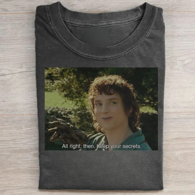 Vintage Lord of The Rings Meme Graphic Tee - The Hobbits - Frodo Baggins - Middle Earth