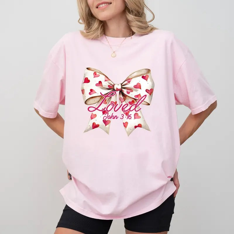 Vintage Loved John 3:16 Comfort Colors Shirt, XOXO Graphic Tee, Valentine's Day T-shirt, Christian Womenswear Hoodie...