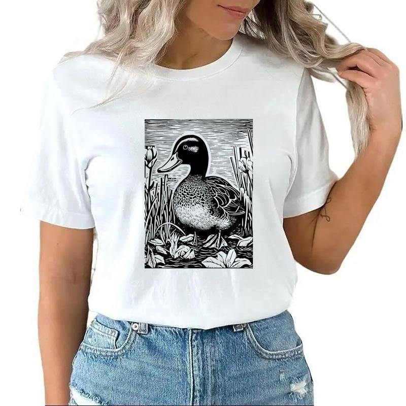 Vintage Mallard Duck Unisex Hunting Apparel Hoodie T-shirt Sweatshirt for Hunters Cotton Menswear | PrintMintTees.com
