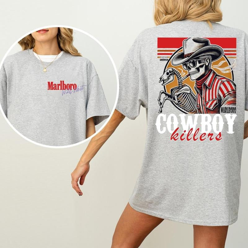 Vintage MarlBoro Cowboy Killer TShirt, Western Cowboy Sweatshirt, Cowboy Killers Hoodie, Bold 90s Cowboy Shirt Western...