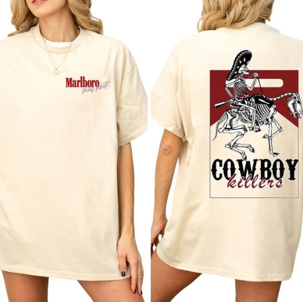 Vintage Marlboro Cowboy Wild West Shirt, Country Music, Cowboy Kille T-shirt, Unisex Clothings , Gift for mother Classic,...
