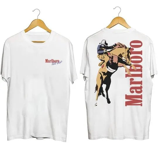 Vintage Marlboro Cowboy Wild West Tee Top Classic T-Shirt Hoodie Sweatshirt | PrintMintTees.com