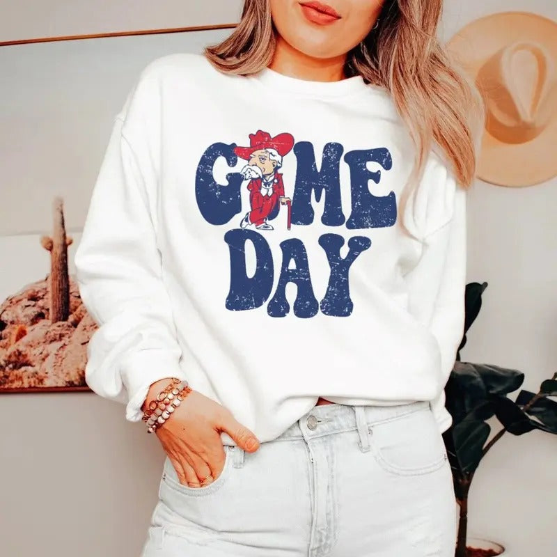 Vintage Mascot Game Day 2 Unisex Sweatshirt For Men, For Women, Ideas For Sport Fans Casual Comfort Sweaters Shirt Hoodie