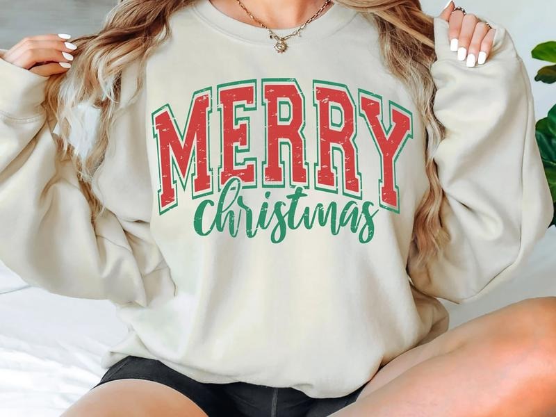 Vintage Merry Christmas Sweatshirt, Merry Christmas Tee Shirt, Retro Christmas Sweater, Christmas Vibes Shirt, Holiday...