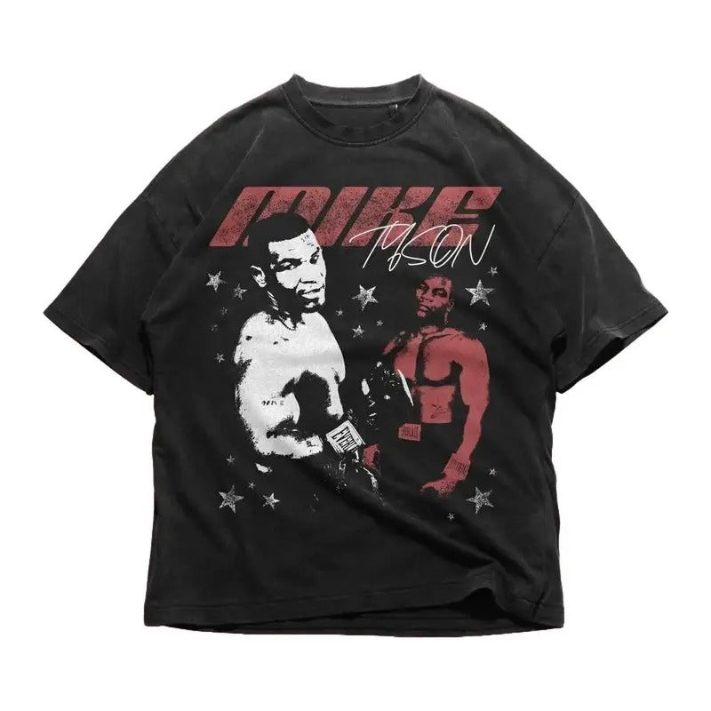 Vintage Mike Tyson Shirt Boxing Graphic Tee T-Shirt Cotton Long Sleeve Menswear Top Hoodie Sweatshirt | PrintMintTees.com