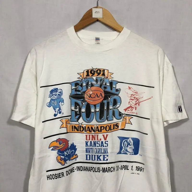 Vintage NCAA 1991s Final Four Indianapolis UNLV Tshirt Shortsleeve Top Hoodie Sweatshirt | PrintMintTees.com