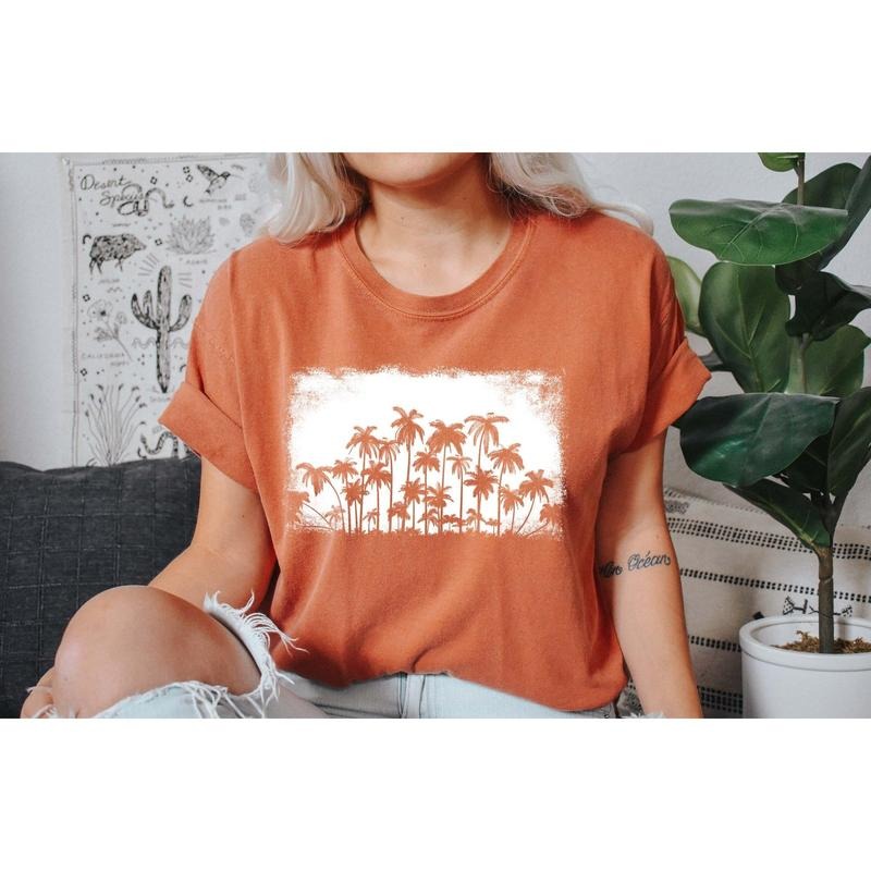 Vintage Nature Palm Trees Silhouette Comfort Colors Tshirt Hoodie Sweatshirt | PrintMintTees.com