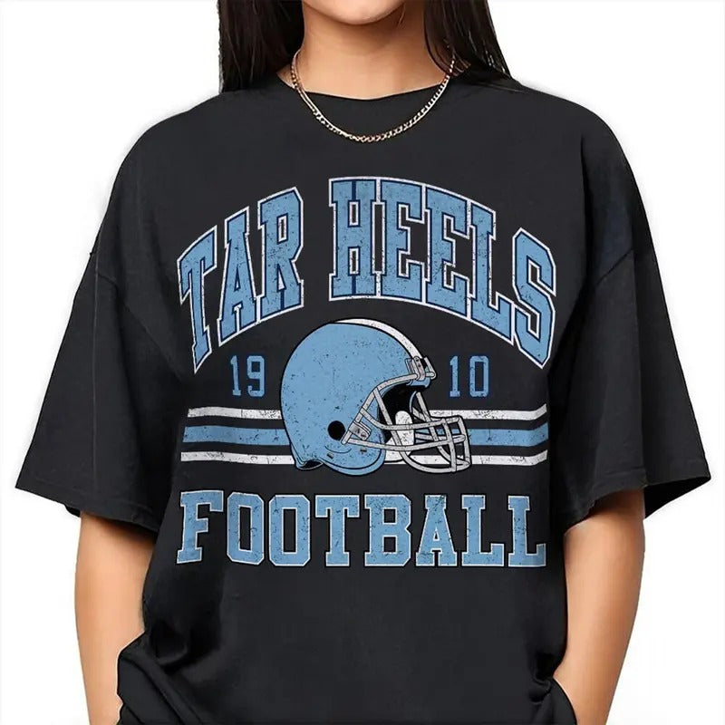 Vintage North Carolina Football T-Shirt, Retro Style 90s Vintage Unisex Crewneck Football American, NCAA Bootleg Graphic...