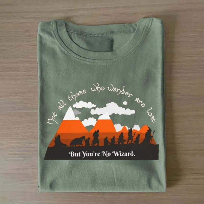 Vintage Not All Those Who Wander Are Lost LOTR Quotes Lord Rings Movie Shirt Green Silhouette Shirt Hoodie Sweatshirt