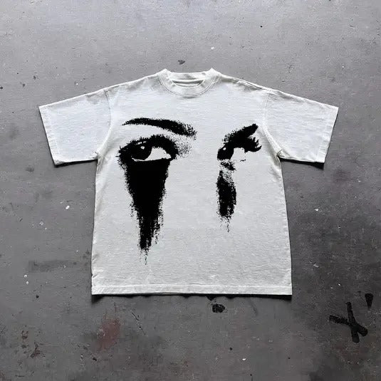 Vintage Portrait Graphic Print Cotton Casual T-Shirt, Y2k Shirt, Unisex T-Shirt, Gift For Men Women Hoodie Sweatshirt