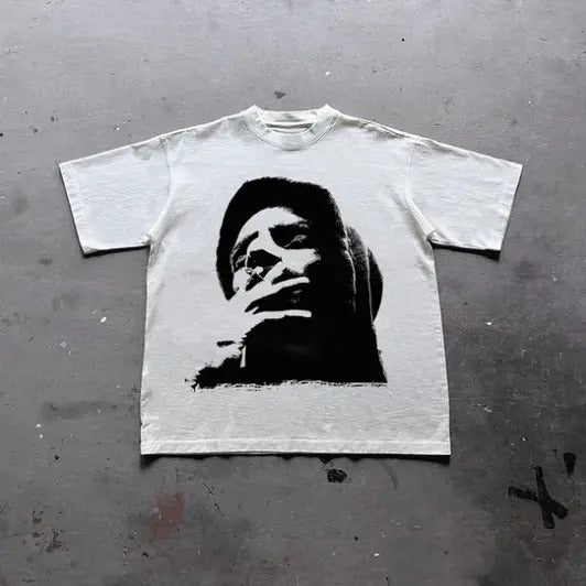 Vintage Portrait Graphic Print Cotton T-Shirt, Y2k Shirt, Unisex T-Shirt, Gift For Men Womenstyle{n002}2 Hoodie Sweatshirt