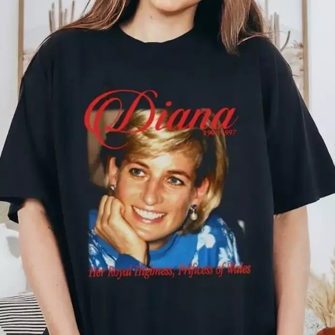 Vintage Princess Diana Shirt Retro Princess Diana Merch Gift For Fans Shirt Streetwear Hoodie Sweatshirt | PrintMintTees.com