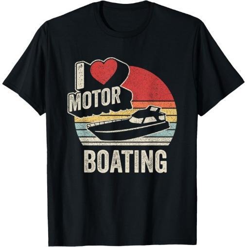 Vintage Retro I Love Motor Boating Funny Boater T-Shirt made in usa Hoodie Sweatshirt | PrintMintTees.com