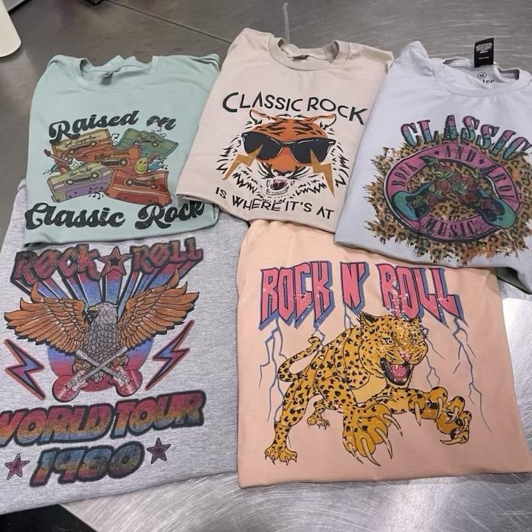 Vintage Rock & Roll Tshirts Classic Rock Tees Rock And Roll T-Shirts Rock Concert Tshirts Concert Rock Tees Tiger Tshirts...