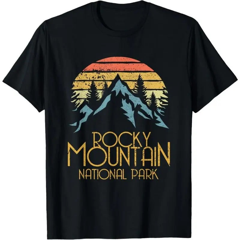 Vintage Rocky Mountains National Park Colorado Retro T-Shirt T-Shirt Made in USA Hoodie Sweatshirt | PrintMintTees.com