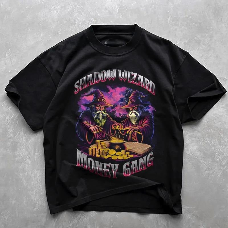 Vintage Shadow Wizard Money Gang Meme Graphic T-shirt, Funny Meme Graphic Tee Gift For BoyfrIend Girlfriend Hoodie Sweatshirt