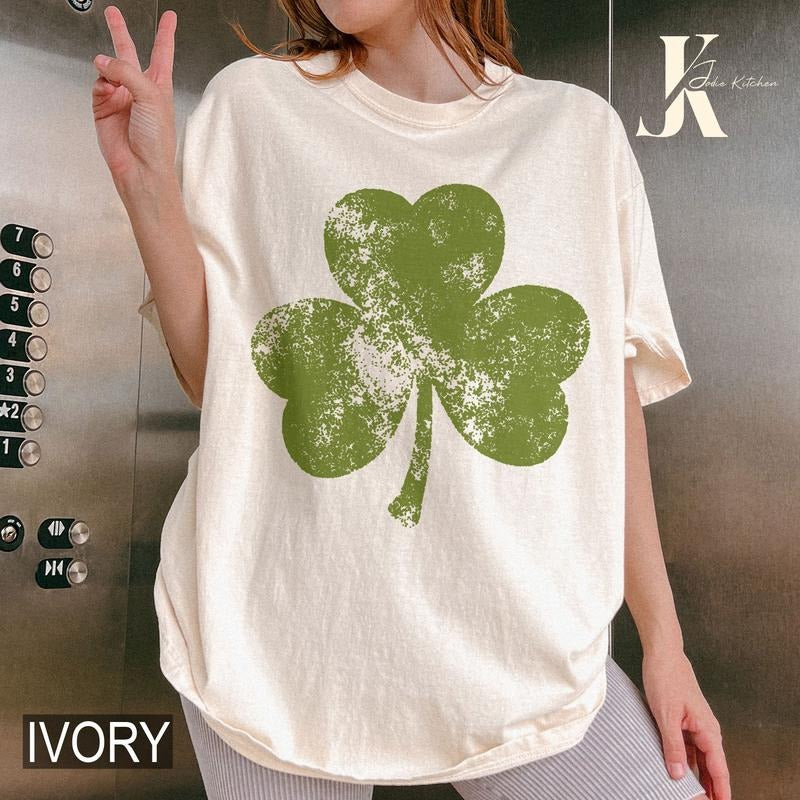 Vintage Shamrock, St Patrick's Day Shirt, Lucky St Patricks Day Shirt Hoodie Sweatshirt | PrintMintTees.com
