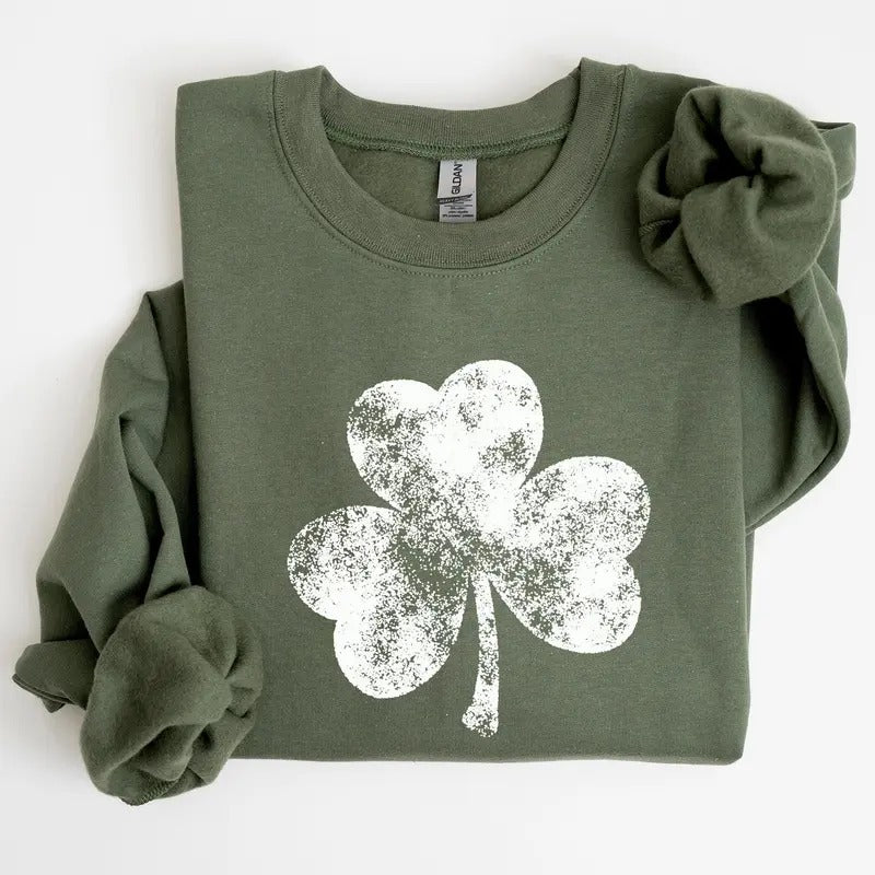 Vintage Shamrock, St Patrick's Day Sweatshirt Shirt Hoodie | PrintMintTees.com