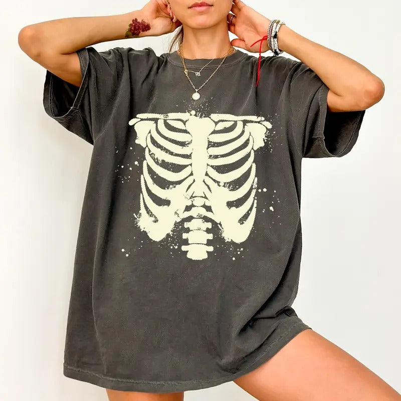Vintage Skeleton Comfort Colors Shirt, Skeleton Ripping Rib Cage Vintage Graphic Tee, Rib Cage Vintage 90s Unhinged...