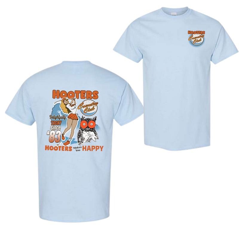 Vintage Spencers Hooters Country Club Unisex T-Shirt For Womens, Mens, Comfort Color Shirt Full Color, Full Size Classic...