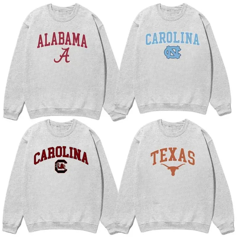 Vintage Sport Teams NCAA Collection Unisex Crewneck Ash Grey Sweatshirt, Graphic Team Collection Sweatshirt, Gift For...