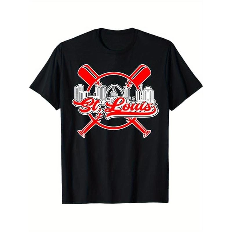 Vintage St. Louis Baseball T-Shirt, 100% Cotton, Gifts for Men Dad Husband Grandpa, S-XXXL, Black made in usa Hoodie...