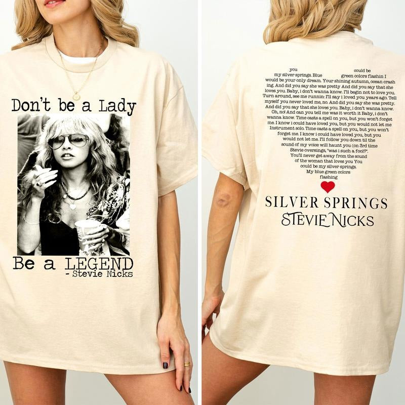 Vintage Stevie Nicks Tshirt, Don't Be A Lady Be A Legend 2 Side Shirt, Music Concert, Vintage 1998 Stevie Nicks Shirt,...