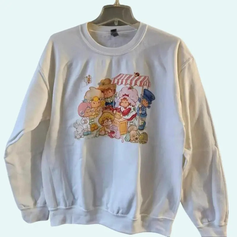 Vintage Strawberry Life Is Delicious Sweatshirt, Retro Cartoon Sweatshirt, Y2K Style T-Shirts, Hoodie | PrintMintTees.com