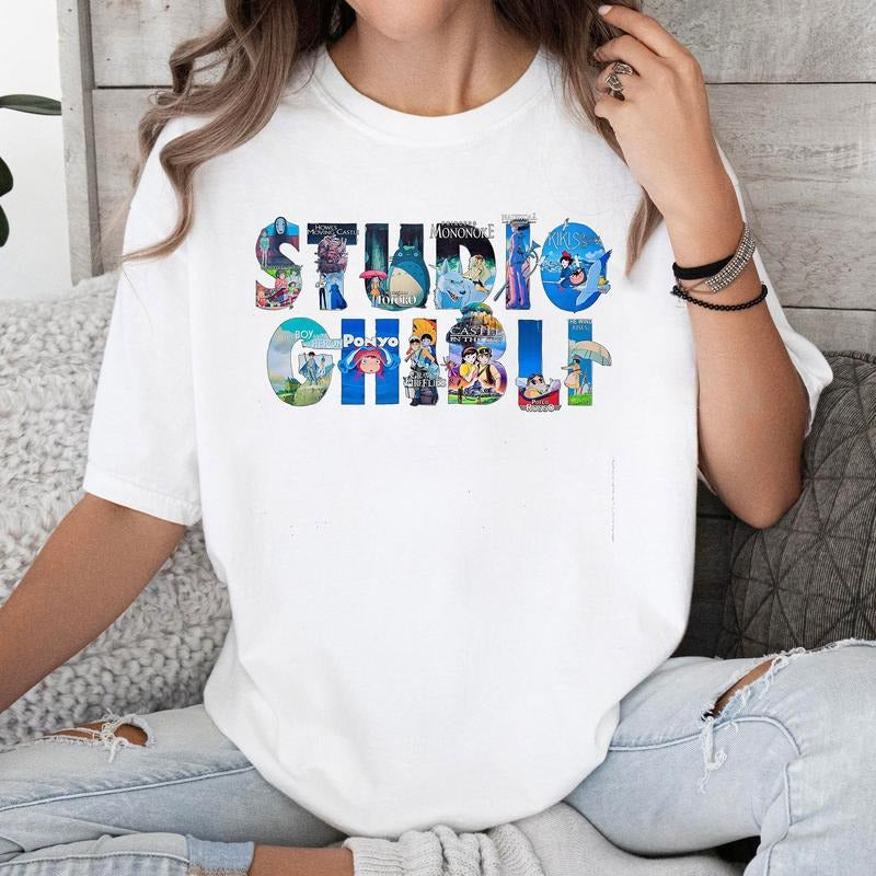 Vintage Studio Ghibli Anniversary Shirt Crewneck Hoodie Comfort Cotton Sweatshirt | PrintMintTees.com