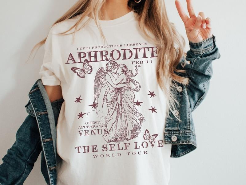 Vintage Goddess Love Band Aphrodite Shirt Mythology Greek Goddess Light Academia Shirt Goddess Venus T-Shirts, Hoodie, Sweatshirt