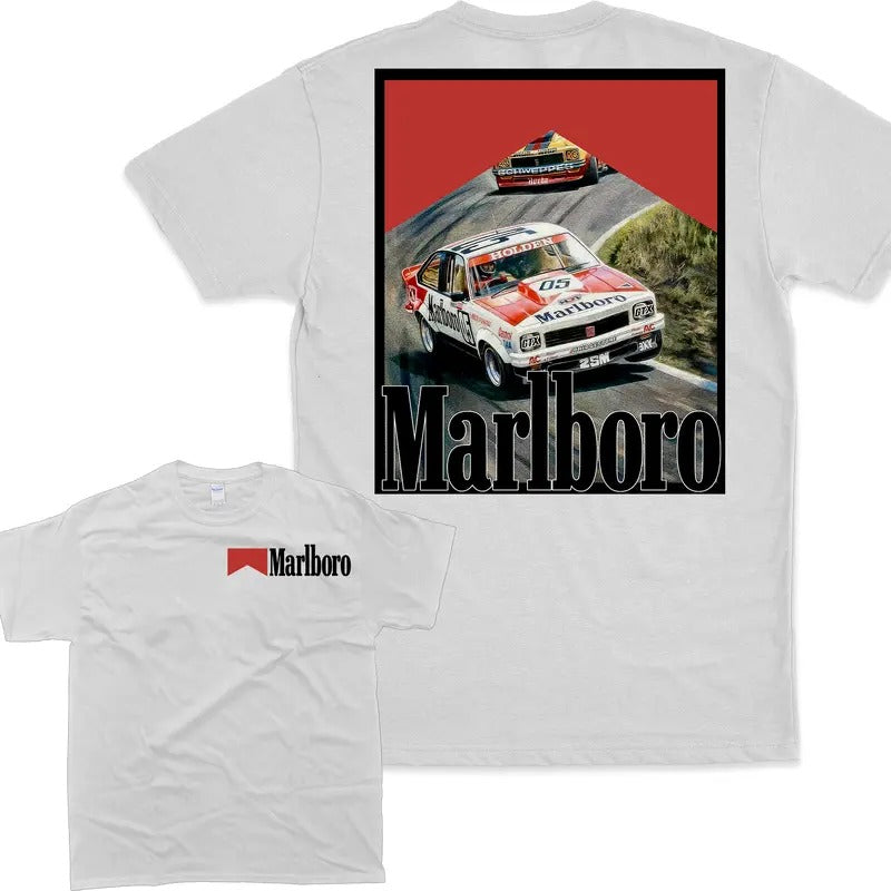Vintage-Style Marlboro Racing T-Shirt Womenswear Streetwear Fit Top Hoodie Sweatshirt | PrintMintTees.com