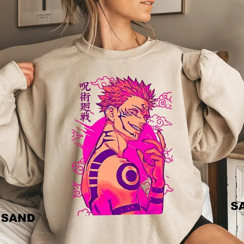Vintage Sukuna Shirt, Sweatshirt, Hoodie, Itadori Shirt, Ryomen Sukuna Shirt, Anime Shirt, Manga Shirt, Anime Fan Gifts...