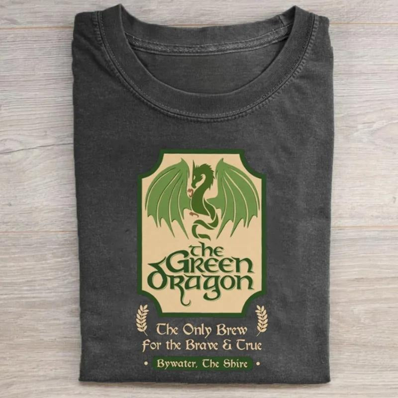 Vintage Green Dragon Lord Rings Movie Shirt LOTR Shire Middle Earth JRR Tolkien Fantasy Ring Menswear Top T-Shirts, Hoodie, Sweatshirt